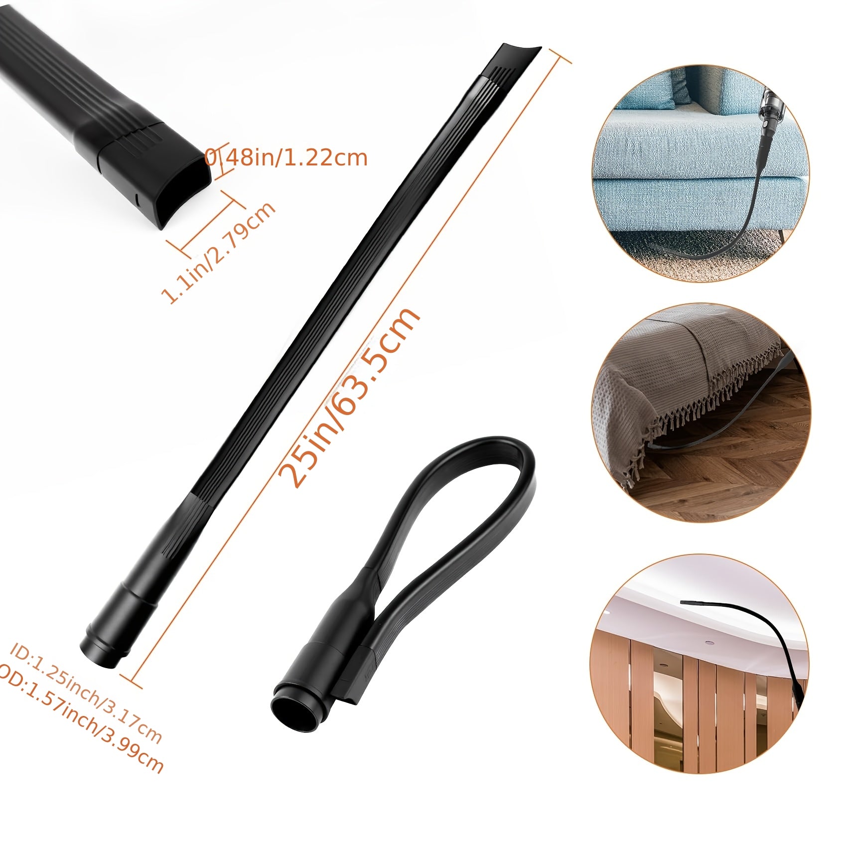 2 1/2"", 1 1/4"", and 1 7/8"" Sizes Universal Extension Wand Hose Adapter Vacuum Cleaner Accessory Fit for Wet and Dry Vacuums
