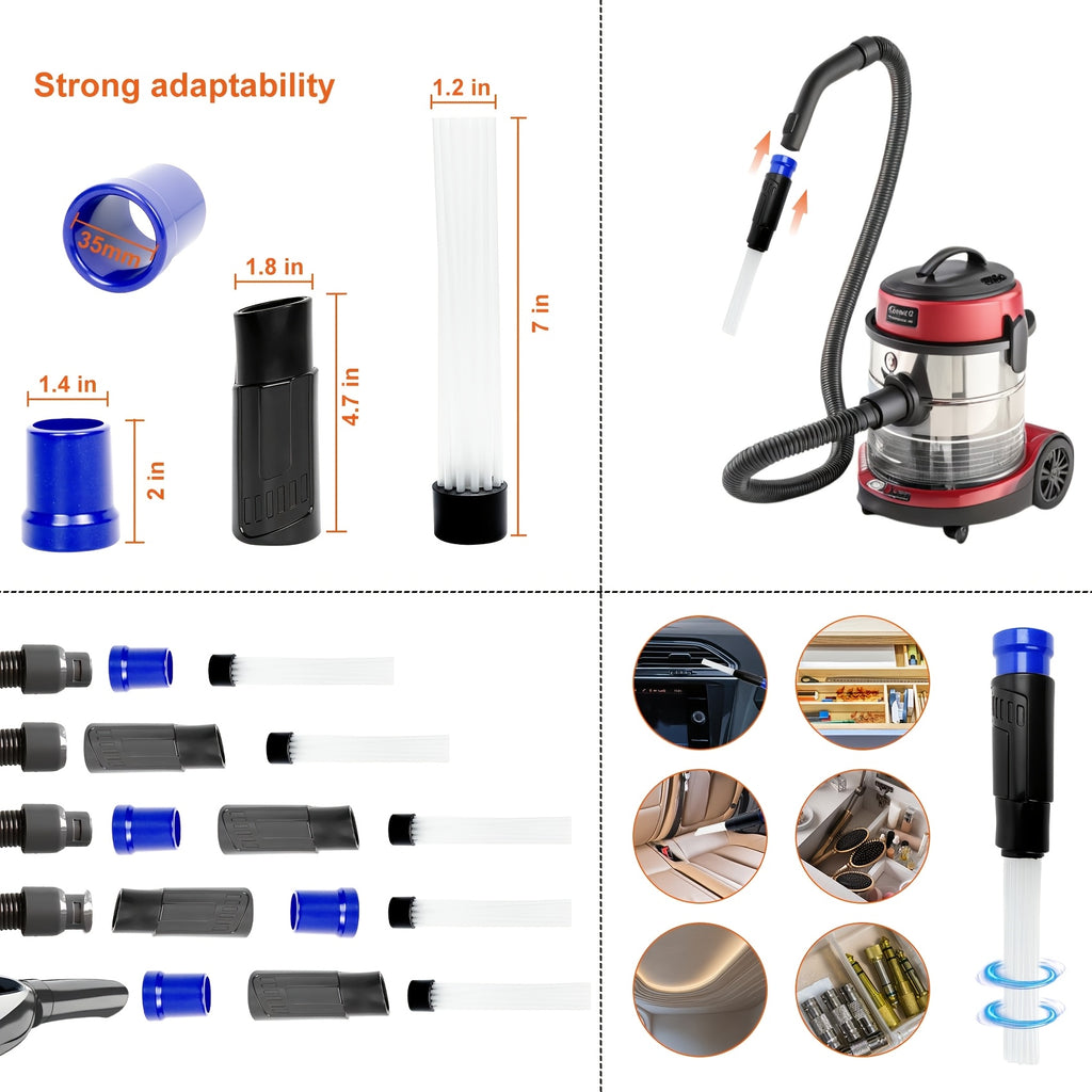 2 1/2"", 1 1/4"", and 1 7/8"" Sizes Universal Extension Wand Hose Adapter Vacuum Cleaner Accessory Fit for Wet and Dry Vacuums